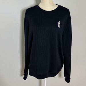 U Suck At Golf USAG Knit Crewneck Navy Blue Sweater‎ Men's Size Medium
